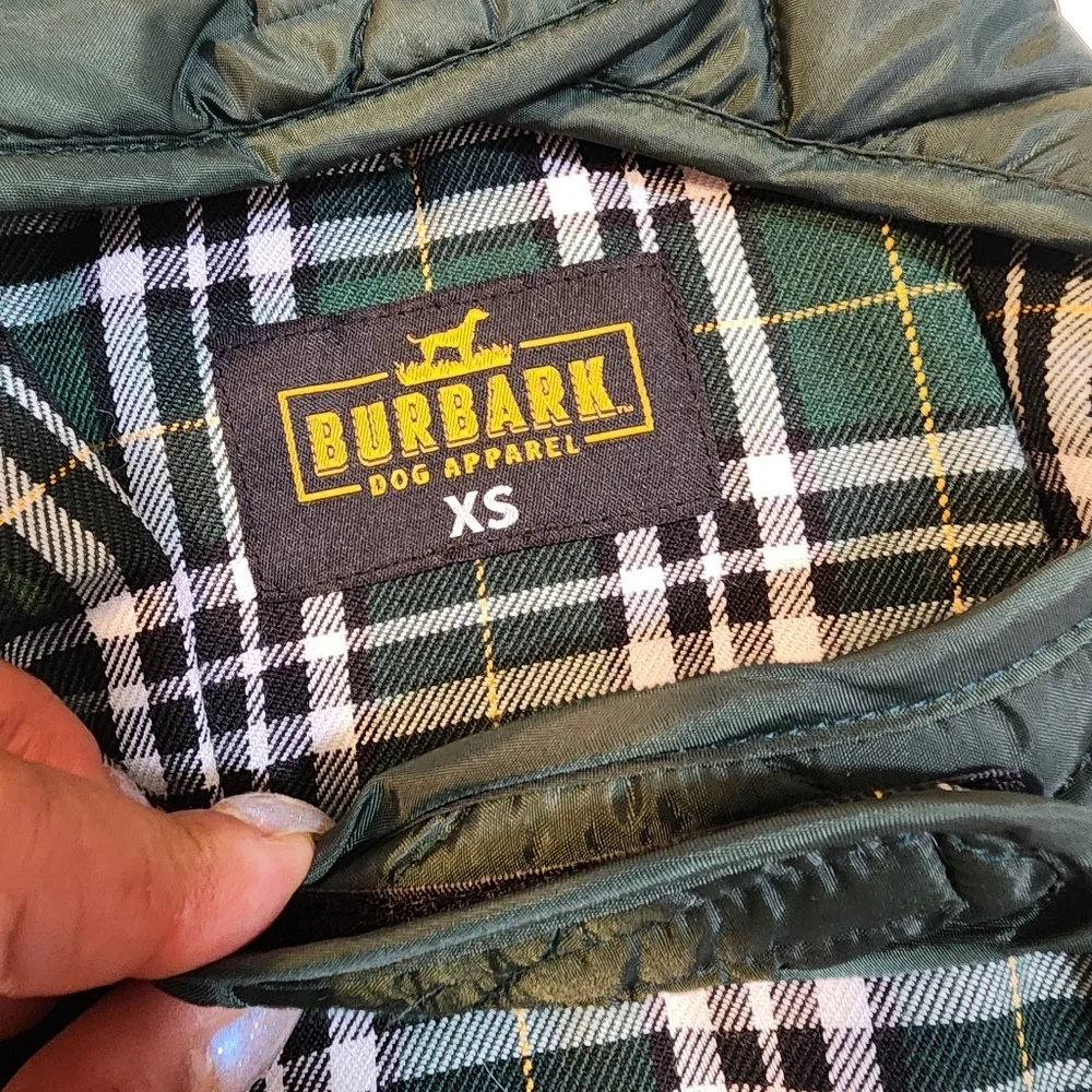 Burbark Green and Brown Puffer Jacket Dog Apparel NWT